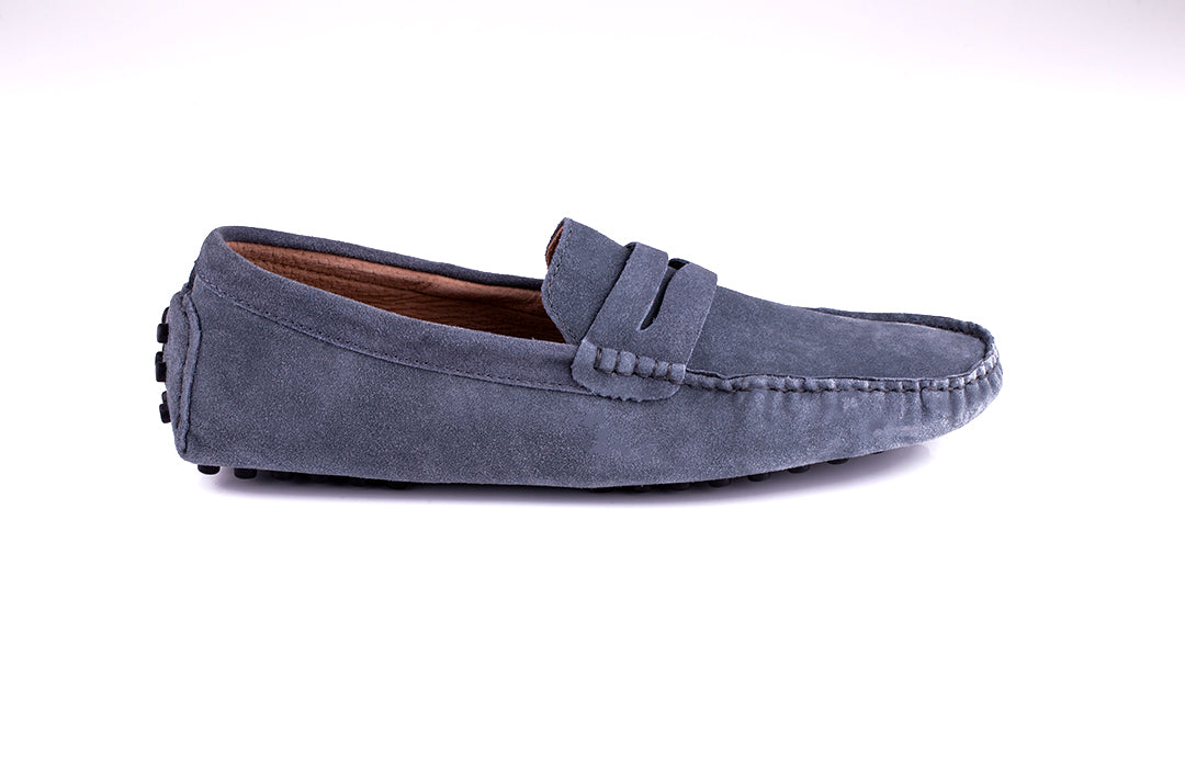 Steel Gray Loafers | Men driving Loafers | Silver driving shoes – DonNino